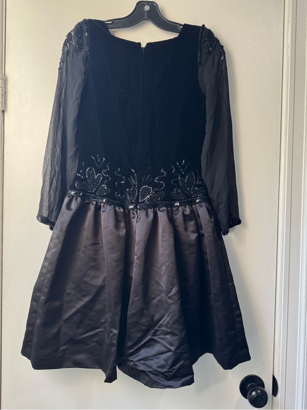 Vintage 80’s Fabrice New York Party Black Beaded Sheer Mini Dress - Picture 8 of 16